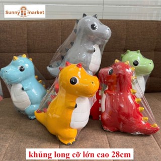 Heo đất hình khủng long siêu dễ thương loại lớn cao 28cm, heo đất tiết kiệm hình khủng long