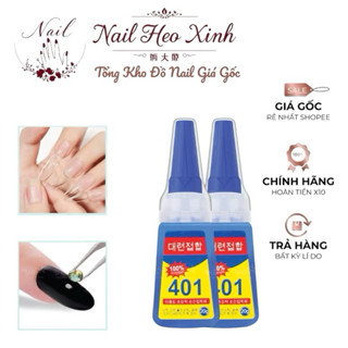  Keo Dán Móng tay giả 401 chai Xanh 20g  Gel gắn Móng ,Đính Đá 