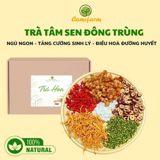  Trà tâm sen đông trùng Camifarm hộp 30 gói giúp ngủ ngon tăng cường sinh lý điều hoà đường huyết 