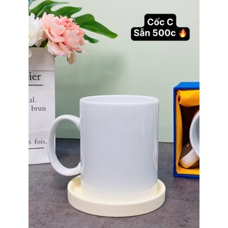 Cốc sứ trắng Bát Tràng nhiều mẫu tay cầm tiện dụng