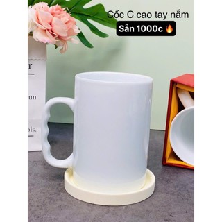 Cốc sứ trắng Bát Tràng nhiều mẫu tay cầm tiện dụng