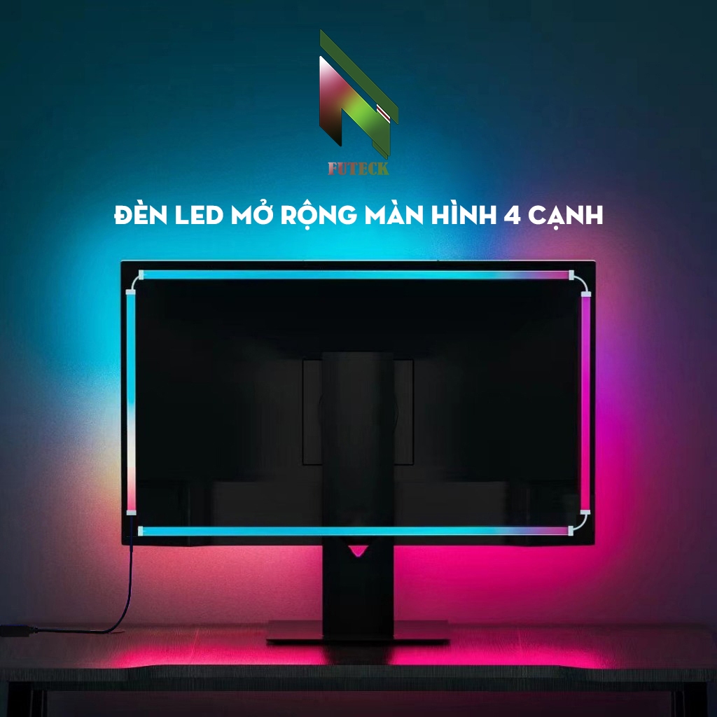 [Có kẹp nhựa] Đèn led 4 cạnh đồng bộ ánh sáng màn hình máy tính hỗ trợ hệ điều hành Win và Mac