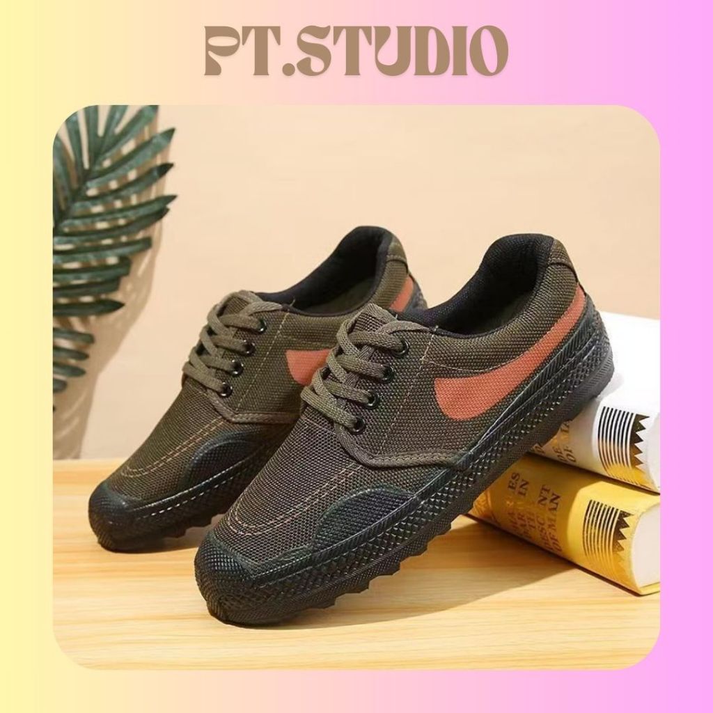 PT.STUDIO  Giầy bảo hộ lao động nam nữ  RẺ VÔ ĐỊCH đế cao su chống trơn trượt,Giầy huấn luyện quân sự