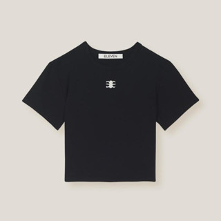 ELEVEN - Áo baby tee crop top cổ tròn Mono Croptop - màu Đen