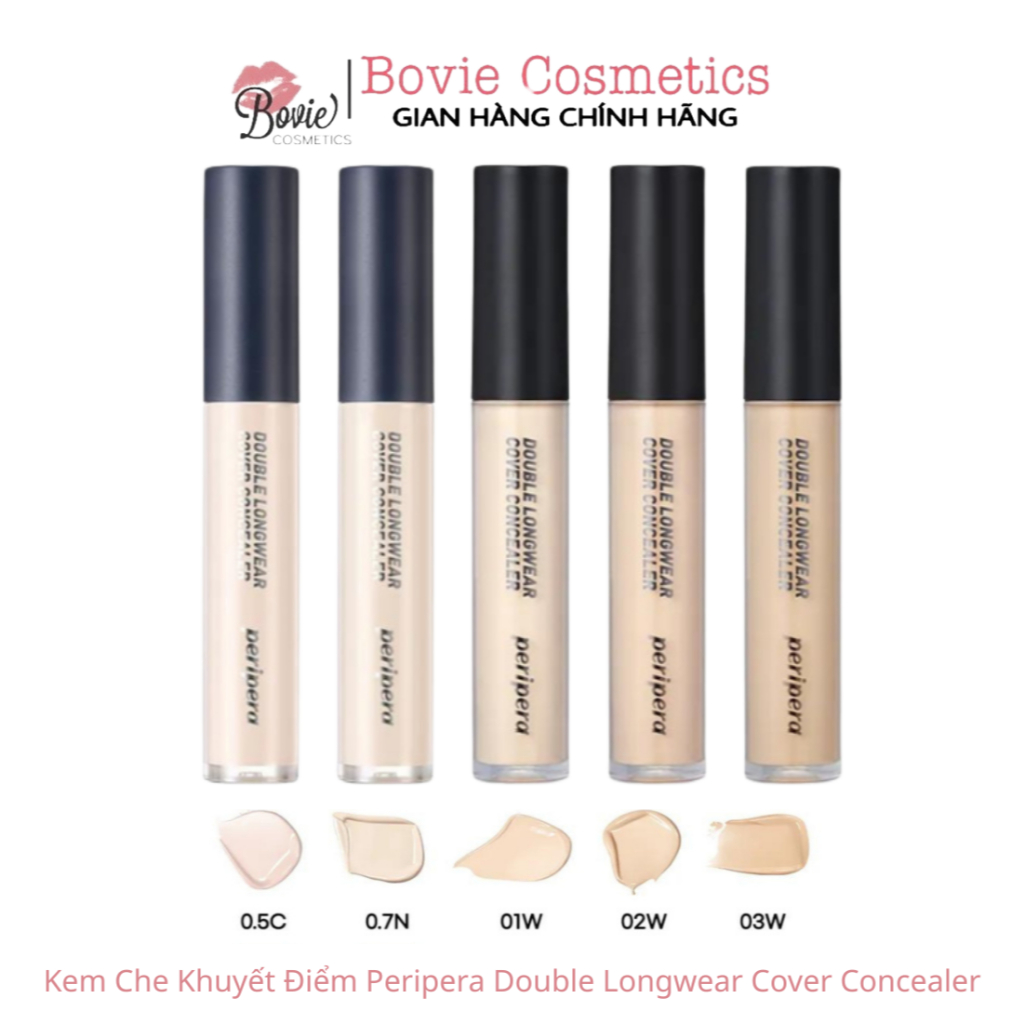 Kem Che Khuyết Điểm Peripera Double Longwear Cover Concealer Tone 01 02 03