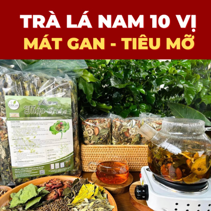 Set Trà Lá Nam 10 vị giảm cân. Trà thảo mộc giảm cân 10 vị, trà lá nam giảm mỡ bụng lành tính