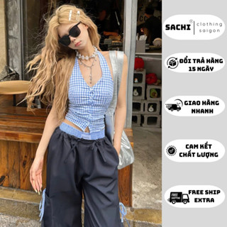 Áo Croptop Cổ Yếm Cột Dây Có Mút Ngực Basic Quyến Rũ Phối Mọi Outfit Mùa Hè SACHI.SAIGON