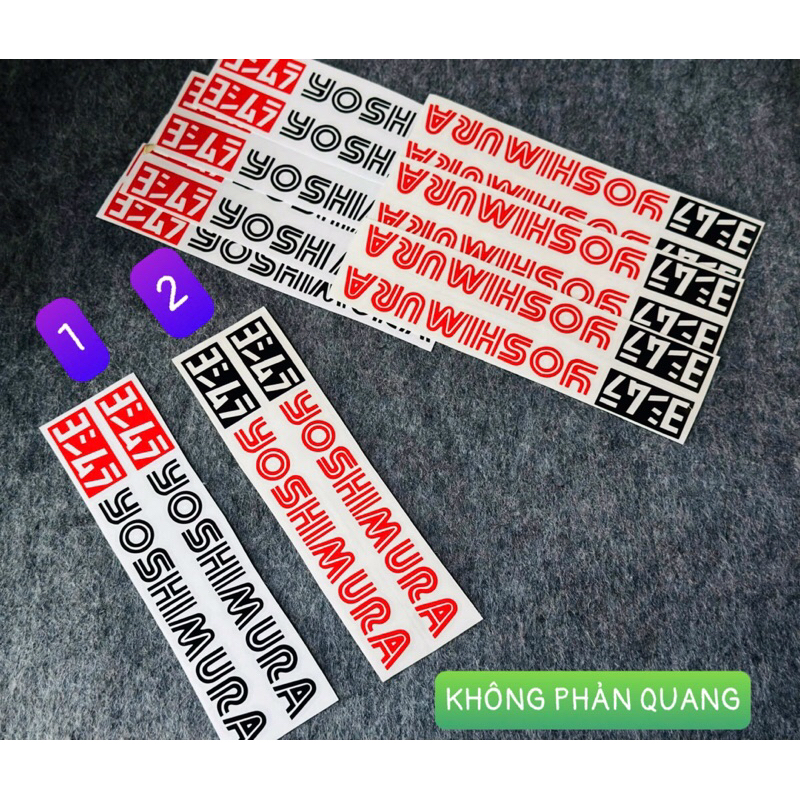 [ 1 CẶP ] TEM YOSHIMURA ( KHÔNG PHẢN QUANG ) DÁN PHUỘC TRƯỚC LỘT ĐƯỢC