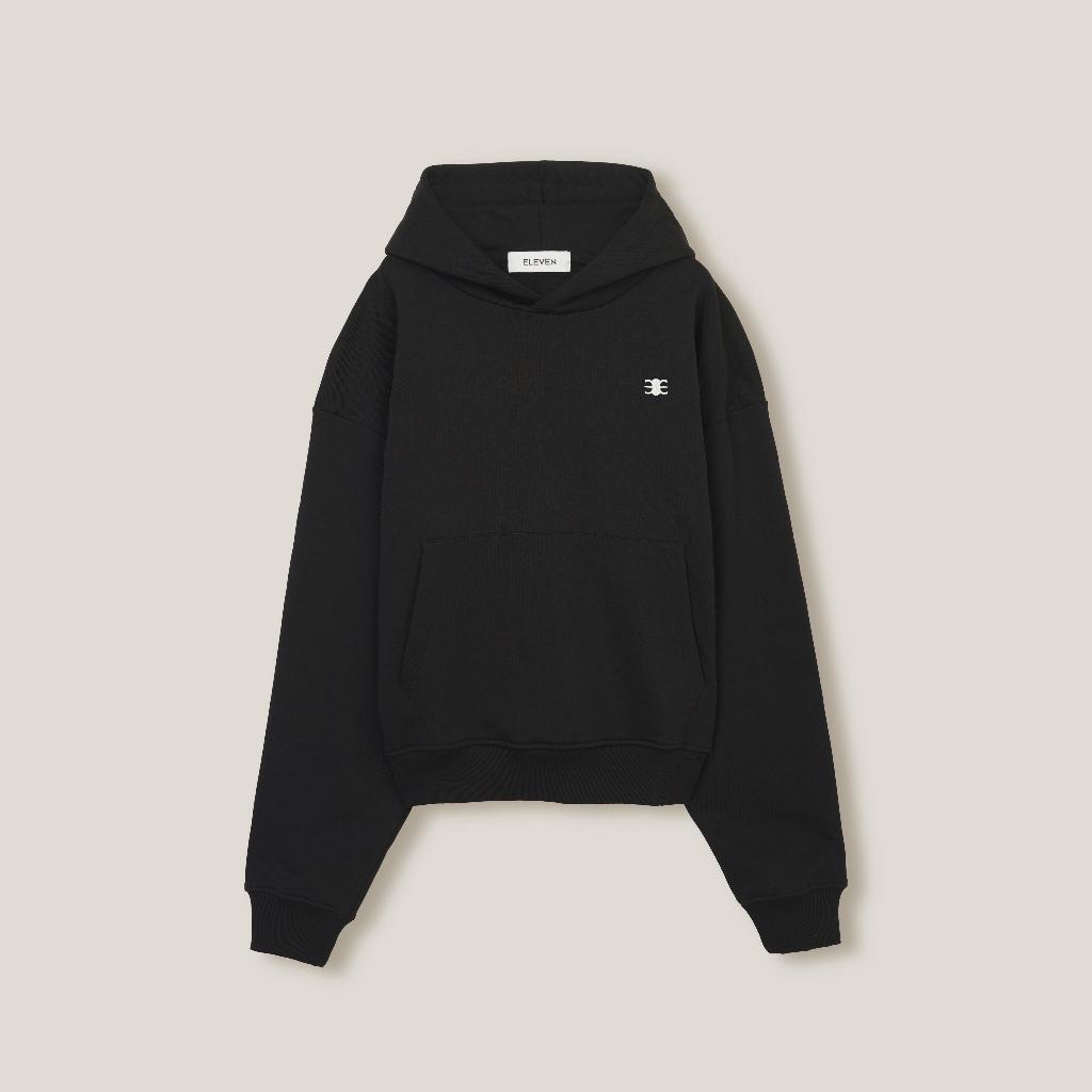 ELEVEN - Áo hoodie unisex nam nữ vải nỉ chân cua 11 Logo Màu Đen