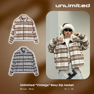 Áo Khoác Dạ Lông Ép Form Boxy Khoá Zip Kim Loại Thêu 3D - [Unlimited] "Vintage" Boxy Zip Jacket