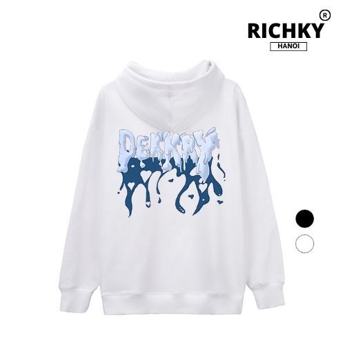 Áo Hoodie Richky Hanoi Premium Nỉ Dekkry Tan Chảy Lửa Xanh Frozen Flow Blue Flame