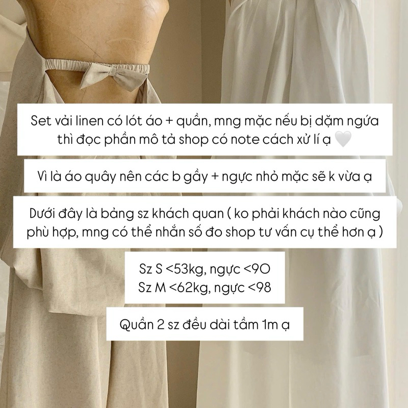 𝐬𝐭𝐮𝐝𝐢𝐨𝐛𝐲𝟐𝟓 | SET BÍ QUÂY LINEN CHUN NƠ LƯNG KÈM QUẦN | BigBuy360 - bigbuy360.vn