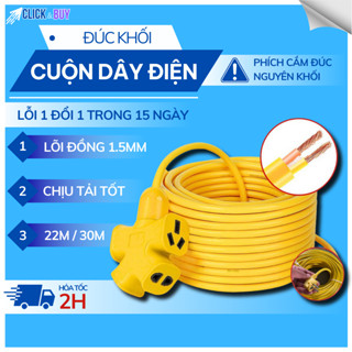 Cuộn Dây Điện TEWI Dài 30M Kèm Ổ Cắm, Phích Cắm Đúc Chịu Lực Cao Đa Năng Tiện Lợi Dài 30M,Nguồn 220V
