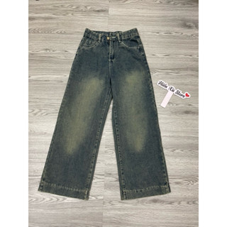 (90cm nấm lùn ) Quần Ống Suông Gấu To Cạp Cao Màu Bụi Nấm Lùn