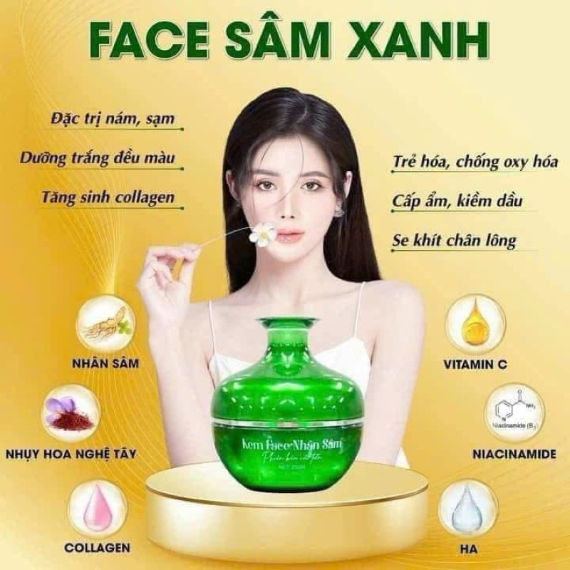 [Chính Hãng] Kem Face Sâm Xanh N.Collagen Tặng Kèm 1 Set Chống Nắng HA
