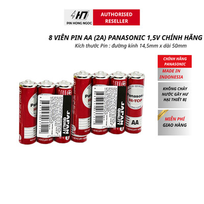 Bộ 8 Pin AA 1,5V Panasonic không chì , Không chảy nước ( R6DT/4S x 2 Vỉ ) - Hàng chính hãng