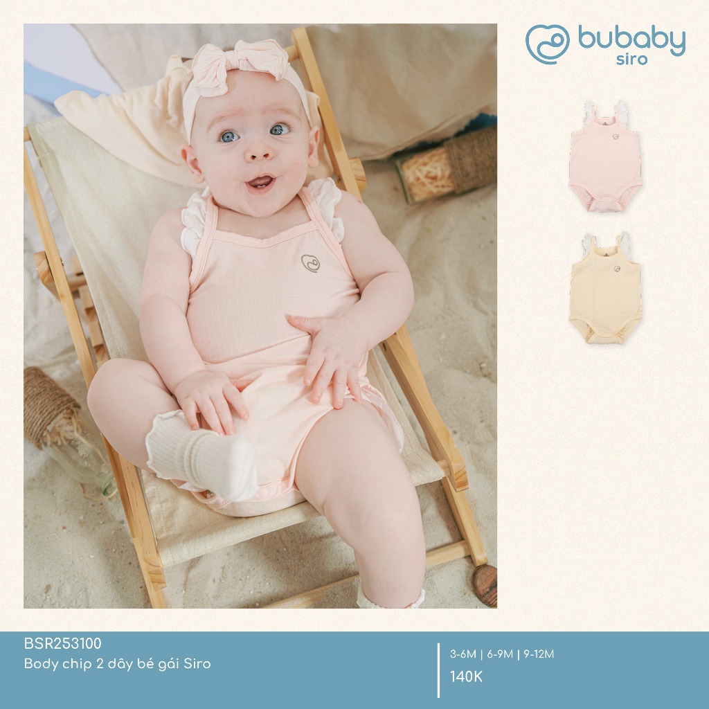 Body chip 2 dây Siro Bubaby cho bé gái từ sơ sinh
