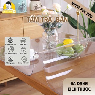 Khăn Trải Bàn Bằng Nhựa PVC Trong Suốt Dày 1mm, Tấm Lót bàn Ăn, Tấm Nhựa PVC Trải Giường Khổ 60Cm