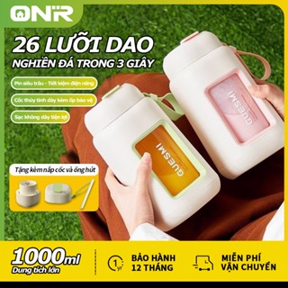 ONR-Giao Nhanh Máy Xay Sinh Tố Mini Cầm Tay đa Năng 26 Lưỡi, Cốc Kèm Nắp Xay đá Nhỏ,600ml/1000ml