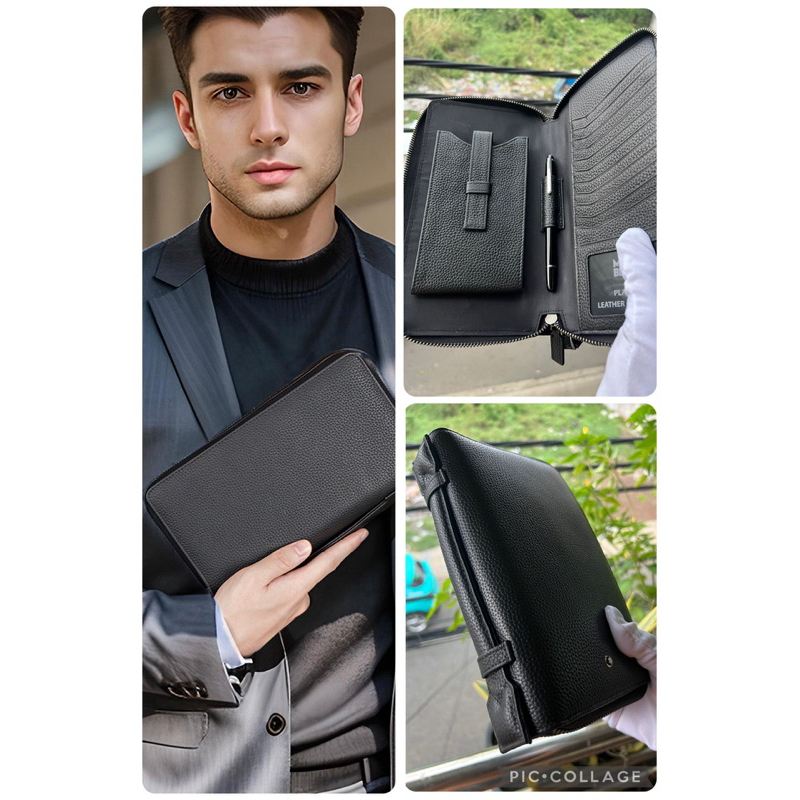 Clutch cầm tay MB Travel Companion XC 2 Zippy da thật (có khe bút) (khách cần hình đầy đủ chat với Shop)