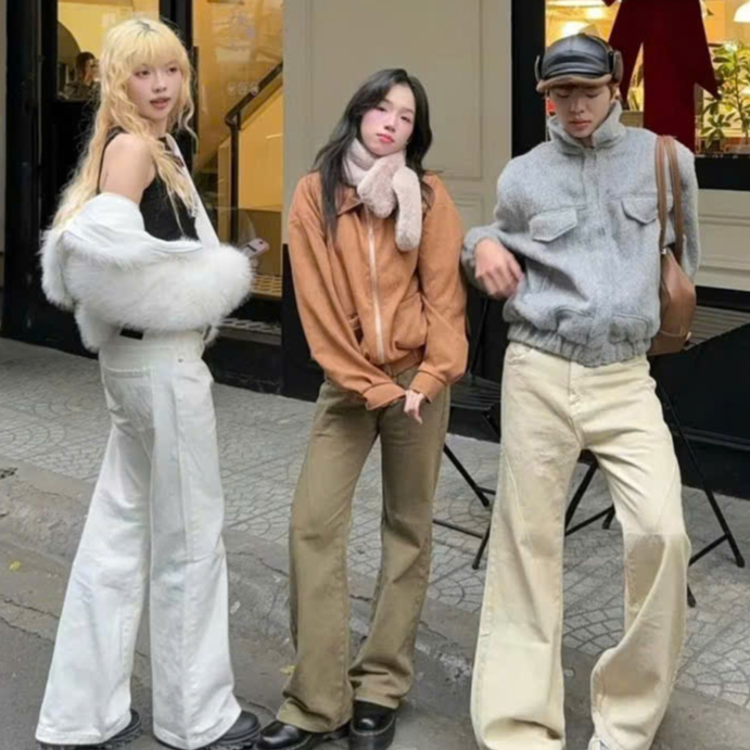 QUẦN JEAN NAM NỮ UNISEX CHẤT BÒ ỐNG LOE CAO CẤP - DUBAI FASHION