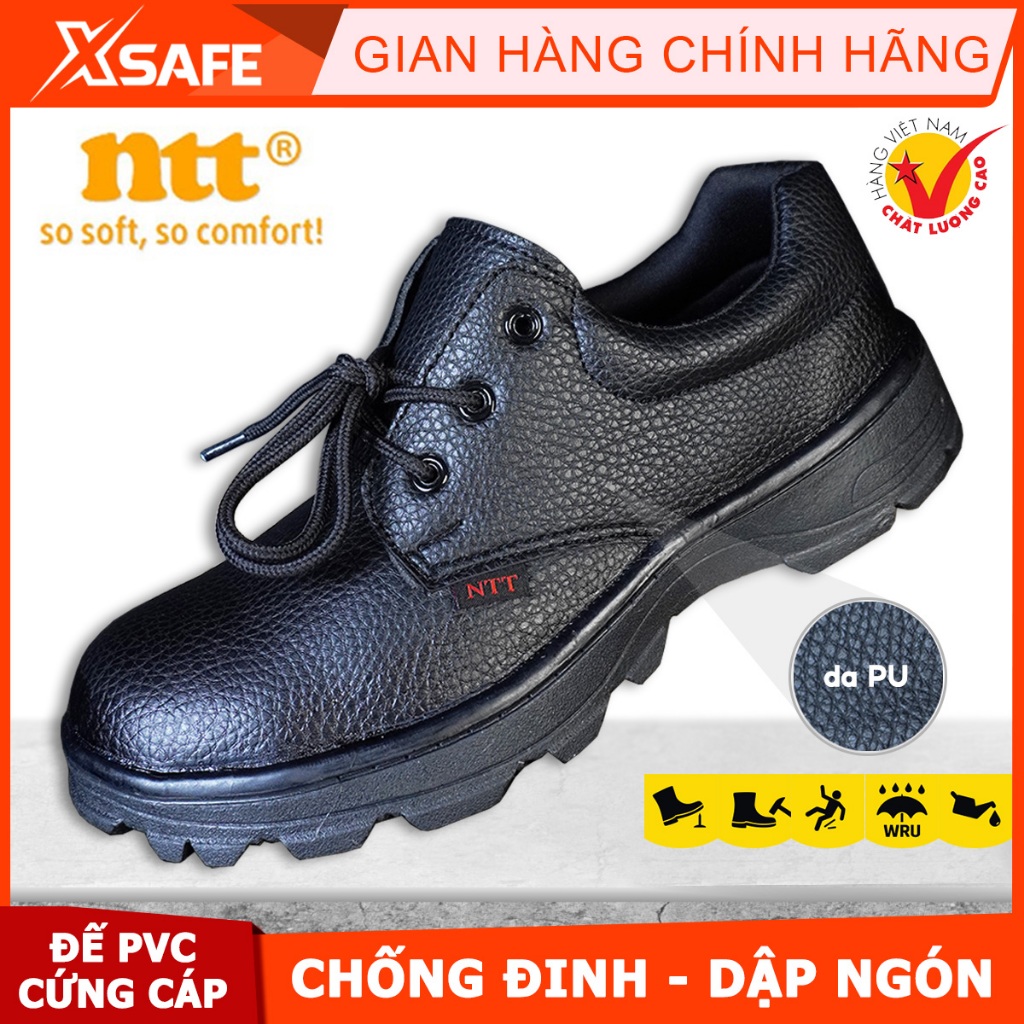 Giày bảo hộ lao động nam NTT chống nước, chống đinh va đập trơn trượt, Giày đi làm công trình, giày lao động - XSAFE