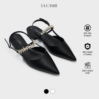  Giày bệt thiết kế quai mảnh đính đá thanh lịch nhẹ nhàng chất liệu da thương hiệu LaCamie GC5B0090 