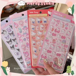 Sticker nổi 3D Bonbon Drop Sanrio Hello Kitty, Kuromi, My Melody, Cinnamoroll