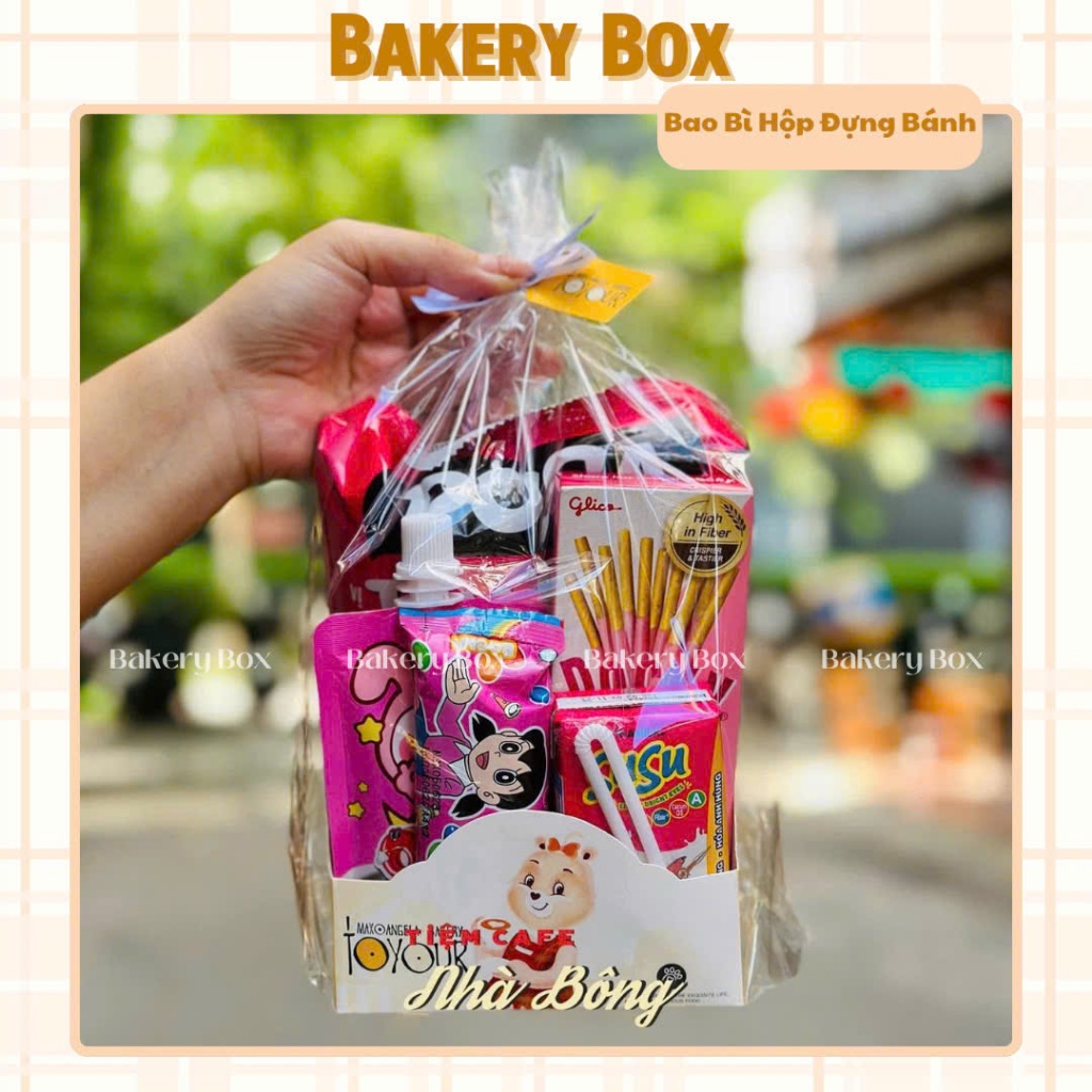  RẺ NHẤT | 100 Túi Đựng Bánh Cookie Size Lớn Kèm Đế Giấy Và Kẽm Buộc Túi Đựng Quà Tặng Cho Bé Túi Quà Bánh Kẹo 