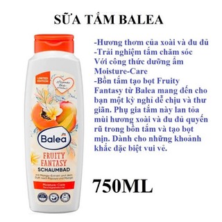 Sữa Tắm Balea dưỡng da, cung cấp độ ẩm giúp da khít lỗ chân lông mà mềm mịn 750ml- Đức