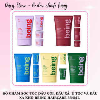  Bộ Chăm Sóc Tóc Dầu Gội Dầu Xả Ủ Tóc và Dầu Xả Khô Being Haircare 354ml – Dưỡng Ẩm Giảm Xơ Cho Tóc Khô & Xoăn 