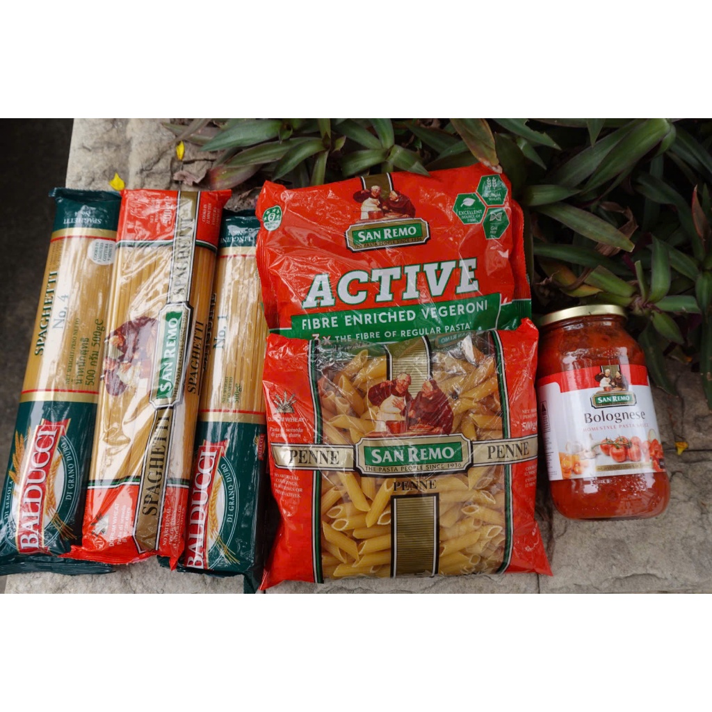 [Mì í trường học] Combo 2 BALLDUCCI 500Gr + 1 Nui SANREMO 500Gr + 1 Nui xoắn SANREMO 500Gr + 1 sốt s