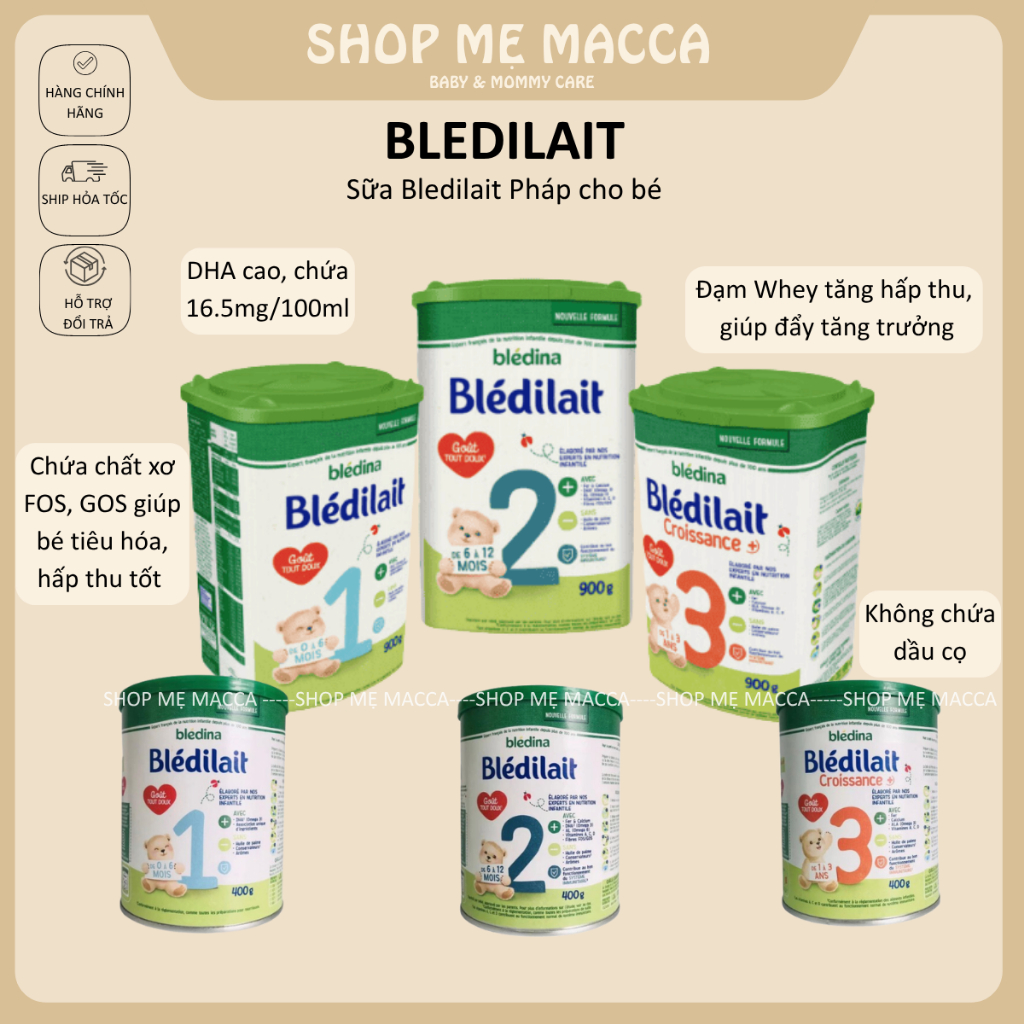 (Nhập Khẩu, Tem Phụ) Sữa Bledilait Pháp đủ số 1,2,3