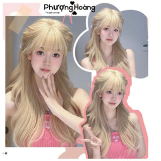 Tóc giả nữ nguyên đầu xoăn màu đẹp, hàng mới về, tặng kèm lưới trùm