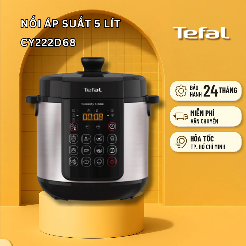 Nồi áp suất điện đa năng Tefal Speedy Cook 5L CY222D68 - Hàng Chính Hãng / BH 02 Năm
