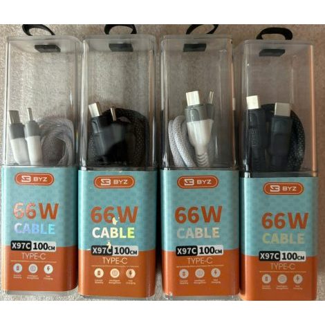 Cáp sạc nhanh 66W BYZ X97c dây dù type-c to type-c
