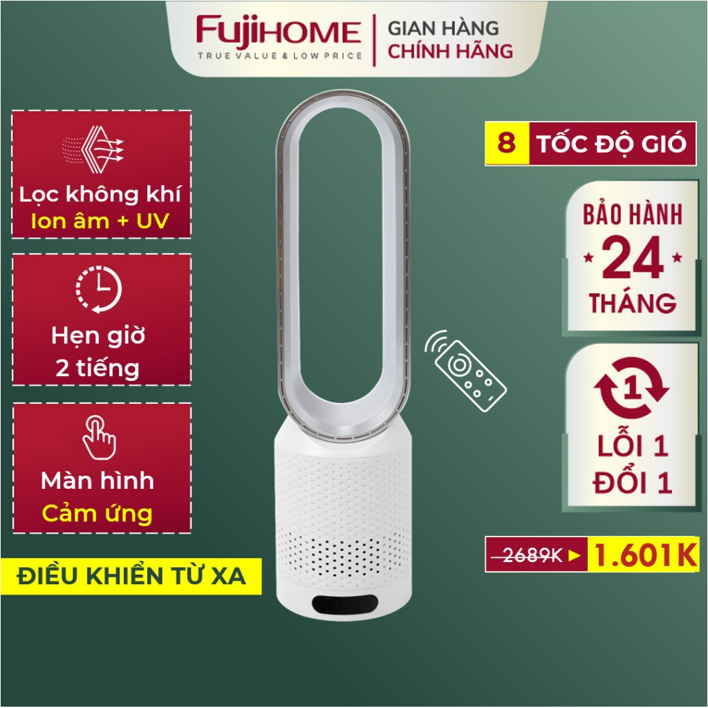 Quạt khử khuẩn lọc không khí FUJIHOME BF16 Anion Uv mini