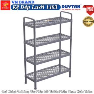 💝 VN BRAND 💝 Kệ Dép Lưới 1483 - 4 Tầng  DUY TÂN nhựa PP, Chứa được lên đến 12 đôi giày, dép 💝