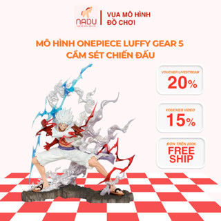 Mô Hình Luffy Gear 5 Cầm Sét Chiến Đấu – Figure One Piece Cao 26cm – Tượng Anime Có Hộp NaDu