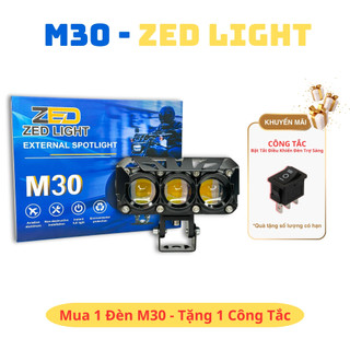 Đèn Trợ Sáng Bi Cầu M30 ZEDLIGHT - 60W Cos Vàng Pha Trắng 12,24V Lắp Xe Tải, Oto, Xe Máy