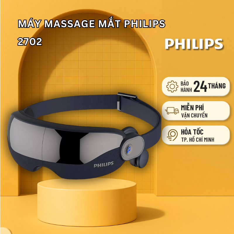 Máy Massage Mắt và Thái Dương PHILIPS 2702-kết nối bluetooth phát nhạc-Chính Hảng / Bảo Hành 02 Năm