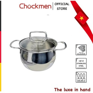 Nồi CHOCKMEN Inox 18/10 Size 12-14cm Nắp Kính Nồi Quấy Bột Nấu Cháo Trẻ Em Nồi Nấu Mì Luộc Trứng