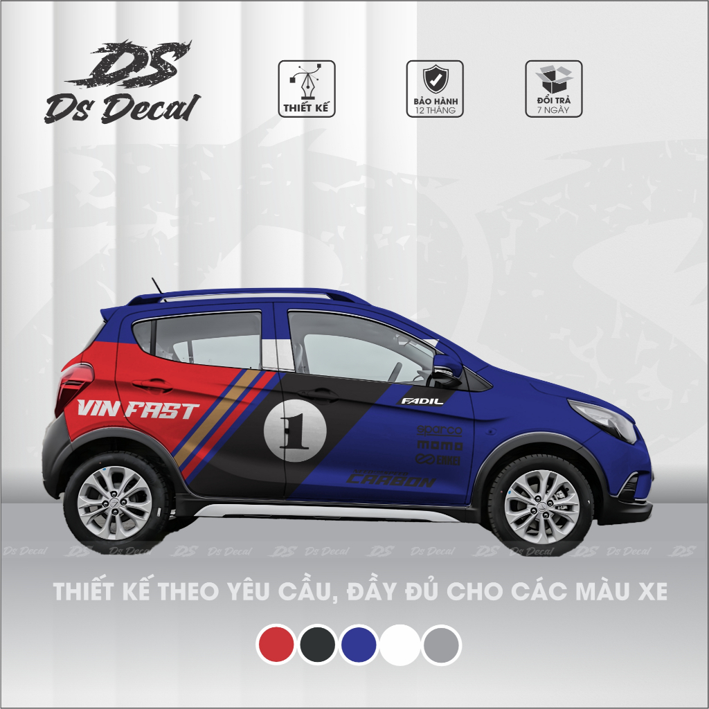 [TẶNG GẠT DÁN] Tem dán xe fadil - DS Decal - Sticker dán xe -Tem trang trí ngoại thất chống nước, bề