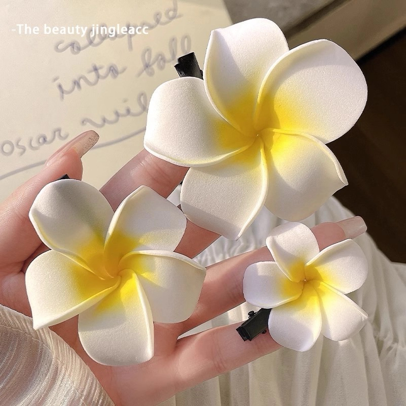 Set 3 chiếc Kẹp Tóc hoa Sứ đi biển mùa Hè hottrend size 5,7,9cm