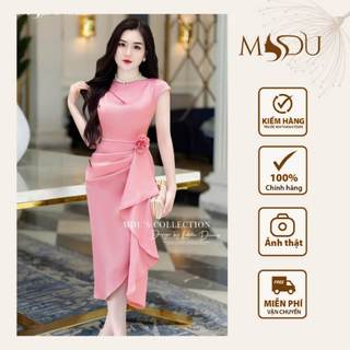 Váy Lụa Twist Satin MDU3278 Thiết Kế Hoa Đính Rời Dáng Váy Ôm Body Nhẹ Nhàng Từ MDU K67-D1-2