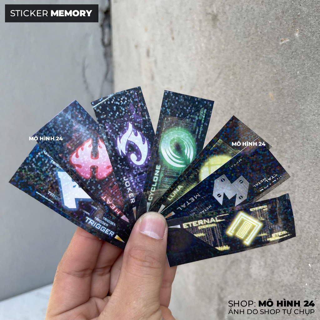 decal Sticker dán 5K dành cho memory Kamen Rider W Driver Joker Cyclone Heat metal trigger luna skul