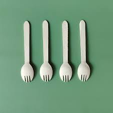 (100 cái) Dĩa gỗ tròn/ Nĩa gỗ tròn 2in1 Dùng 1 Lần 16cm (SPORK) thay thế thìa, dĩa gỗ