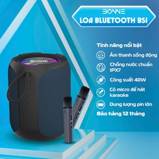 Loa Bluetooth BS1 chính hãng by Bonnetech kèm mic hát karaoke có echo cực hay công suất 40W Chuẩn chống nước IPX7 