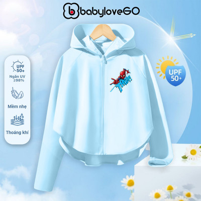 Áo chống nắng bé trai BabyloveGO áo choàng cánh dơi siêu anh hùng chất liệu Ice Text làm mát tức thì chỉ số UPF 50+
