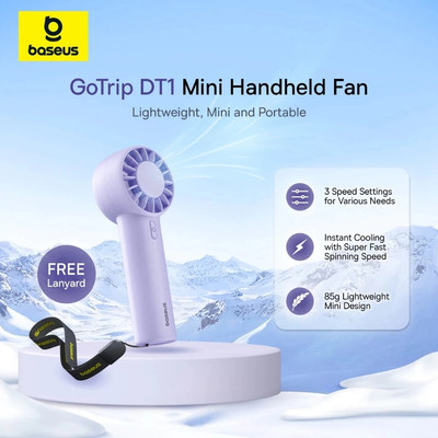 Baseus GoTrip DT1 Quạt Turbo Jet có thể sạc lại cầm tay di động gió mạnh tốc độ cao 10000 vòng/phút Quạt mini chỉnh quạt